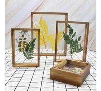 JNTFNE Cadre Photo Transparent Double Face, Cadre Photo Double Face en Bois, Cadre Creux pour spécimen, Anti-poussière, Affichage Double Face, pour Cartes Postales, Photos commémoratives et spécimens
