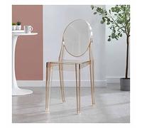 JNTFNE Chaise empilable moderne en acrylique sans accoudoirs, chaises de salle à manger transparentes dossier esthétique minimaliste pour cuisine, salle à manger, salon, invité, chambre à coucher
