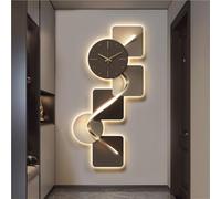 JNTFNE Grande Horloge Murale Lumineuse, Art créatif pour Salon, décoration élégante, idéale pour Chambre, Bureau, Magasin (Noir, 60 x 120 cm)