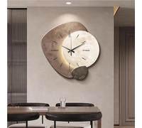 JNTFNE Horloge Suspendue Créative avec Lumière LED, Horloge Murale Lumineuse, Simple Horloge Décorative d'art pour Hôtel pour Restauration à Domicile Brown 50 * 50cm