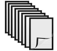 JNTFNE Lot de 8 Cadres Photo magnétiques, Format A3/A5, Autocollants, pour Documents, Photos et permis de Conduire (Noir, A5)