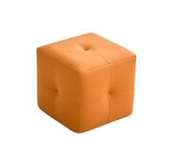 JNTFNE Repose-pieds carré, tabouret de maquillage créatif, tabouret rembourré pour changer de chaussures, tabouret de coiffeuse pour chambre à coucher, salon, entrée (orange)