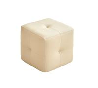 JNTFNE Repose-pieds carré, tabouret de maquillage créatif, tabouret rembourré pour changer de chaussures, tabouret de coiffeuse pour chambre à coucher, salon, entrée (blanc)