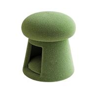 JNTFNE Repose-pieds en forme de champignon avec lit pour chat, pouf rond, convient pour salon, chambre à coucher, entrée (vert)
