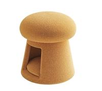 JNTFNE Repose-pieds en forme de champignon avec lit pour chat, pouf rond, convient pour salon, chambre à coucher, entrée (jaune)