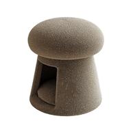 JNTFNE Repose-pieds en forme de champignon avec lit pour chat, pouf rond, convient pour salon, chambre à coucher, entrée (gris)