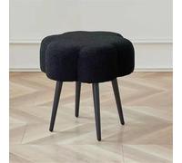 JNTFNE Repose-pieds ottoman en forme de fleur, tabouret de coiffeuse multifonctionnel avec rembourrage pour salon, chambre à coucher, entrée (noir)