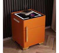 JNTFNE Table de chevet multifonction avec coffre-fort invisible, station de charge sans fil, lumières LED latérales et chargement USB, intelligente pour la chambre à coucher (taille : 35 x 40 x 50 cm