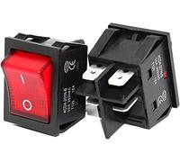 JNURGWLYH Pièces de Rechange Interrupteur à Bascule Marche arrêt on on 30A/250V 16A/250V Interrupteur à Bascule Robuste 4 Broches t85 avec lumière 12V 24V 110V 220V 380V(Rosso,220V)
