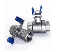 JNURGWLYH Robinet à Bille Monobloc/Robinet à Bille Deux pièces en Acier Inoxydable 304 1/4 3/8 1/2 3/4 1" BSPT Port Complet(B,1l4)