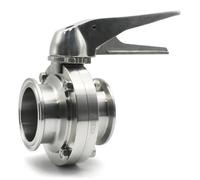 JNURGWLYH Vanne Papillon sanitaire 3/4" 1" 1,5" 2" 3" 4" Vanne de régulation de débit à gâchette en Acier Inoxydable 304 for Produits laitiers Faits Maison(76mm Ferrule 91)