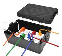 JNUYISW Grand Boite Etanche Electrique Exterieur, (32x21x13cm) Boitier Etanche IP54 Coffret Electrique Résistant aux Lntempéries Pour Multiprise Extérieure, Rallonges, Rallonges, Fiches Coudées