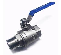 JNVFTCUX Robinet à Bille Deux pièces en Acier Inoxydable 304, 1/4 3/8 1/2 "3/4" 1 "2" BSP, Filetage Femelle et mâle, Adaptateur de raccord commutateur d'eau, gaz d'huile(1l2)