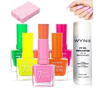 JNWYHCoffret Nail Art, Lot Vernis à Ongles Classique Comprenant 6 Vernis à Ongles, 1 Flacon Dissolvant Vernis et 540 Lingettes Dissolvantes, Facile à Appliquer et Rapide, Style Hirly
