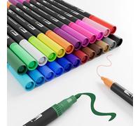 Jnyan Feutres à Double Pointe, 24 Couleurs Pointe Fine & Pointe Pinceau pour Adultes et Enfants - Pour Colorier, Dessiner, Projets DIY, Journalisation, Scrapbooking et Fournitures Scolaires