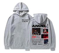 JNYEHSUI Sweats À Capuche pour Les Hommes Sweatshirt Haut De Sport Unisexe Rapper Anuel AA 2D Impression Mode Hauts Hip Hop Style Sweatshirt Décontractés Hoodies-Grey||x_s