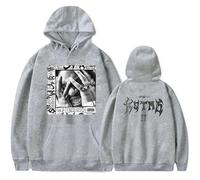 JNYEHSUI Sweats À Capuche pour Les Hommes Sweatshirt Hip Hop Style Sweatshirt Décontractés Hoodies Rapper Denzel Curry 2D Impression Mode Hauts pour Hommes Femmes Cosplay-Grey||x_s