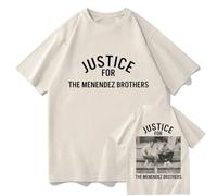 JNYEHSUI T-Shirt pour Femmes The Menendez Brothers Imprimé Coton À Blouse À Col Rond D'été Hommes Et Femmes Cospaly Garçons Et Filles Rue Oversize Étudiant Tendance Harajuku Tee-Black||XS