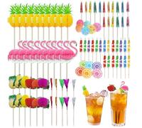 JNYUTEEN 120 Pièces Decoration Cocktail, 6 Styles Cocktail Parapluies, Multicolore Décorations pour Cocktail Accessoires pour Fêtes Mariages Réceptions Boissons