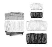 JNYUTEEN 4 Pièces Couverture De Cage à Oiseaux, 2 Tailles Couvertures de Cage à Oiseaux, Noir Blanc Filet Cages Oiseaux Housse De Protection en Maille pour Perroquets Aras Cages Rondes et Carrées