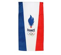 JO Paris 2024 Equipe de France Olympique Drapeau Serviette de Plage | 100% Coton | Oeko-TEX | Drap de Plage | 75x150 cm | Bleu Blanc Rouge
