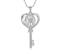 JO WISDOM 925 en Argent Vegvisir Pendentif Clé Collier Viking Bijoux pour Femmes