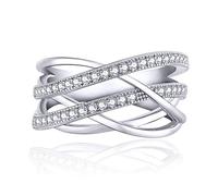 JO WISDOM Bague Argent 925/1000 Femme avec AAA zirconium Cristal Swarovski