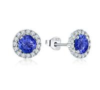 JO WISDOM Boucles d'oreilles en Argent 925/1000 Dormeuse pour Femme avec 3A Oxyde de Zirconium Pierre de naissance de Décembre Couleur