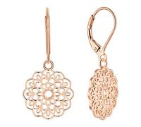 JO WISDOM Boucles d'oreilles Fleur de Vie en Argent 925/1000 Dormeuse pour Femme,Bijoux pour femmes maman avec Plaqué Or Rose