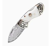 Joa Petit couteau pliant damassé, camping, randonnée, couteau de poche, couteau damassé, couteau en acier damassé, couteau pliable en acier damassé, petit couteau d'extérieur, couteau de survie,