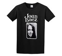 Joan Baez Poster Men's T-Shirt Unisex Black Cotton Print Tee Shirts L