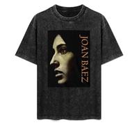 Joan Baez Unisex T-Shirt Graphic Top Printed Tee Mens Black Shirt XXL