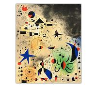 Joan Miro Tableaux sur toile Célèbres Peinture-Impression sur toile Joan Miro Reproductions-Tableau Abstrait Joan Miro Poster-Tableau d'art mural en toile(Constellations I)50x60cm(20x24in)sans cadre