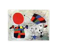 Joan Miro Tableaux sur toile Célèbres Reproductions-Impression sur toile Joan Miro -Tableau Abstrait Joan Miro Poster-"Le Sourire des Ailes Flamboyantes" 80x105cm(31x41in)Sans cadre