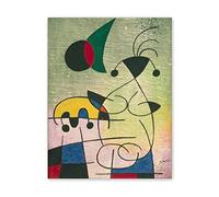Joan Miro Tableaux sur toile Célèbres Reproductions-Impression sur toile Joan Miro -Tableau Abstrait Joan Miro Poster-'Le soleil embrassant l'amant'' 70x90cm(28x35in)Sans cadre