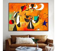 Joan Miro Toile Peinture Wall Art Print Célèbre Rétro Abstrait Surréaliste Peintre Reproduction Affiche Image pour La Décoration Intérieure 70x100cm Sans Cadre