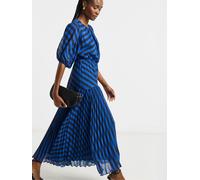 Joanna Hope Joanna Hope Blue Maxi Dress With Pleated Panel Blue EU 46 (UK 18)