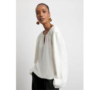 Joanna Hope Joanna Hope Puff Sleeve White Blouse With Neck Detail