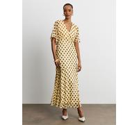 Joanna Hope Joanna Hope White Polka Dot Maxi Long Sleeve Dress With Removable Scarf White EU 44 (UK 16)