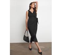 Joanna Hope Joanna Hope Wrap Black Dress With Fringing Black EU 48 (UK 20)