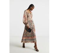 Joanna Hope Robe de thé Joanna Hope à manches longues Marron EU 38 (UK 10)