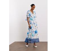 Joanna Hope Robe de thé Joanna Hope Ombre à Imprimé floral avec cape Blanc EU 48 (UK 20)