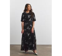 Joanna Hope Robe longue Joanna Hope en lurex à naud avec jupe noire transparente Noir 56