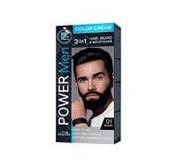 JOANNA_Power Men Color Cream 3in1 Hair Beard Moustache 01 Black 30g
