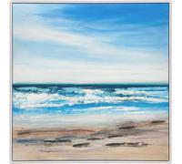 Joanne Last - Impression sur toile "All About The Sea", encadrée PM11678 (87 cm x 87 cm) (Marron/Blanc/Bleu)