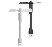 JoanofArc Mini ventilateur USB, petit ventilateur de poche portable, plug and play, idéal pour les banques d'alimentation, compact et pratique (blanc + noir)