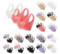 JOASDAO Lot de 3 soutiens-gorge Cool Liftup Air sans coutures sans armatures pour le yoga, couverture complète en maille respirante, #D, 6XL