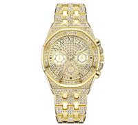 JOATVEE Montre à Quartz Classique pour Hommes avec échelle à Chiffres Romains Cadran en Strass Pleine étoile de Haute qualité Montre-Bracelet pour Hommes de Style Hip-hop