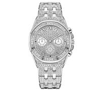 JOATVEE Montre à Quartz Classique pour Hommes avec échelle à Chiffres Romains Cadran en Strass Pleine étoile de Haute qualité Montre-Bracelet pour Hommes de Style Hip-hop