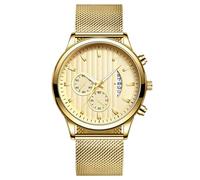 JOATVEE Montre décontractée pour Hommes, Calendrier d’Affaires Lumineux Bracelet en Maille à Boucle foncée Montre à Quartz pour Hommes Montre de Sport de Mode